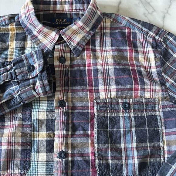 Polo Ralph Lauren Cotton Pqtchwork Flannel Sz. L - Picture 3 of 6